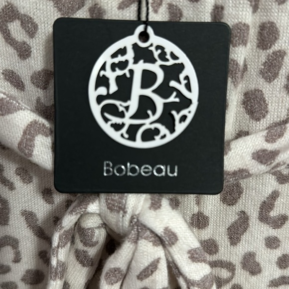 Bobeau Lounge pants Oatmeal Leopard Size 2X NWT tie waist - Picture 2 of 8